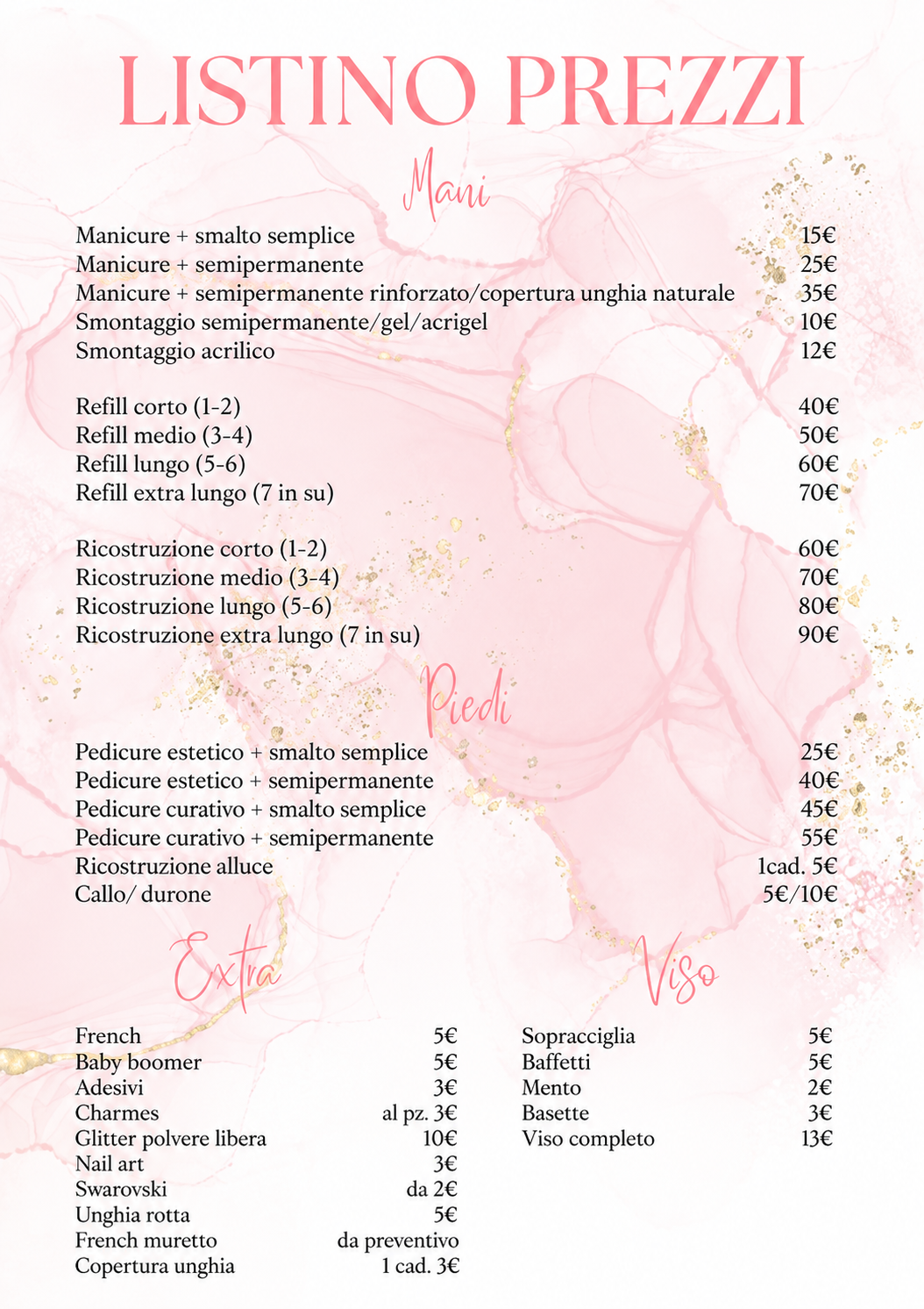 Listino Prezzi CLARA NAILS